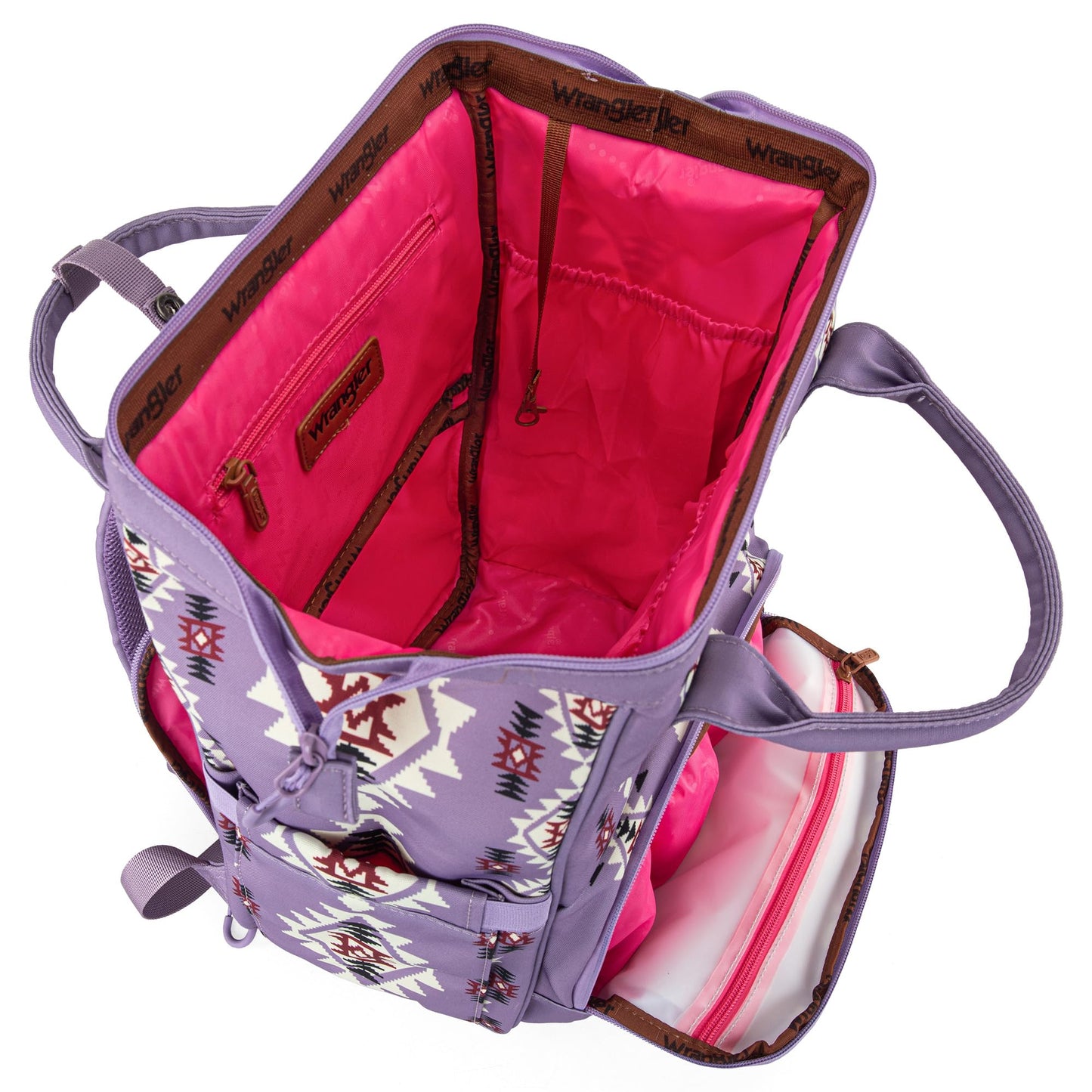 Wrangler Aztec Backpack Organized Daypack Travel Baby Bag With Stroller Strap And Side Bottle Pockets Wg2204-9110Lv