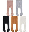 Cecorc Baby Tights - Thick Toddlers Girl Leggings- Cable Knit Cotton Stockings (1-2 Years, 5 Pack (Black+White+Grey+Lightpink+Gi