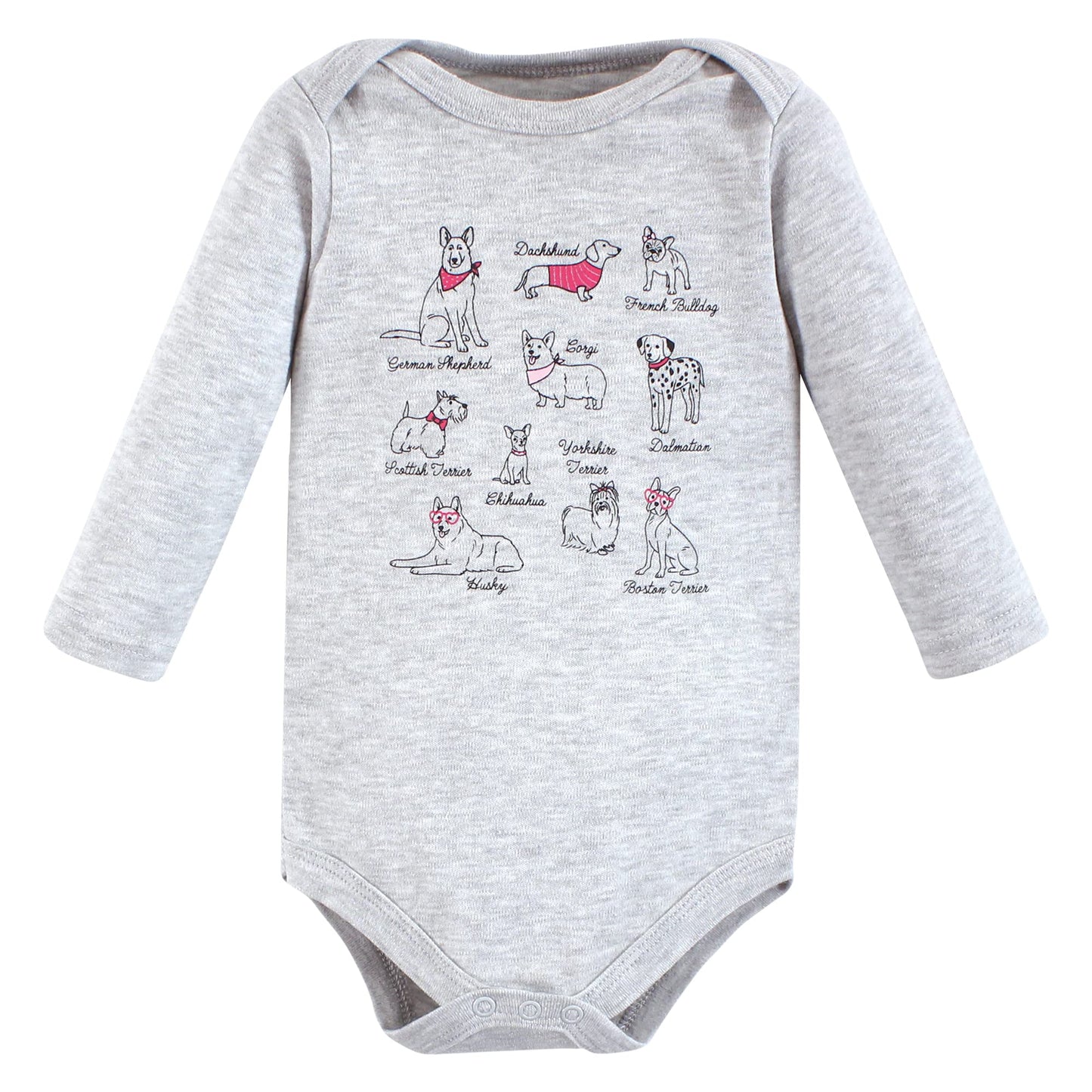 Hudson Baby Unisex Baby Cotton Long-Sleeve Bodysuits, Girl Dogs 7-Pack, Preemie