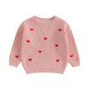 Baby Girl Cute Long Sleeve Crew Neck Love Embroidery Sweater Toddler Valentine Day Outfits (Pink Heart, 6-9 Months)
