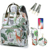 Qwreoia Tropical Rainforest Diaper Bag Backpack,Animal Nappy Backpack With Coin Bag Usb Charging Port Stroller Straps And Insula