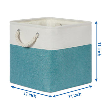 Temary Cubes Storage Baskets 11 Inch Cube Storage Bins 4 Pack Fabric Baskets For Gift Empty Teal Storage Bins For Shelves, Colla