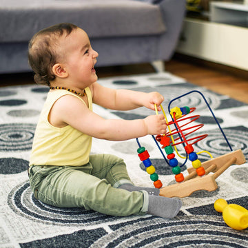 Jakidar 12 Pairs Baby Socks Cotton Crew Toddler Socks Grips Non Slip Bottom Kids Socks, Gray 6-12M