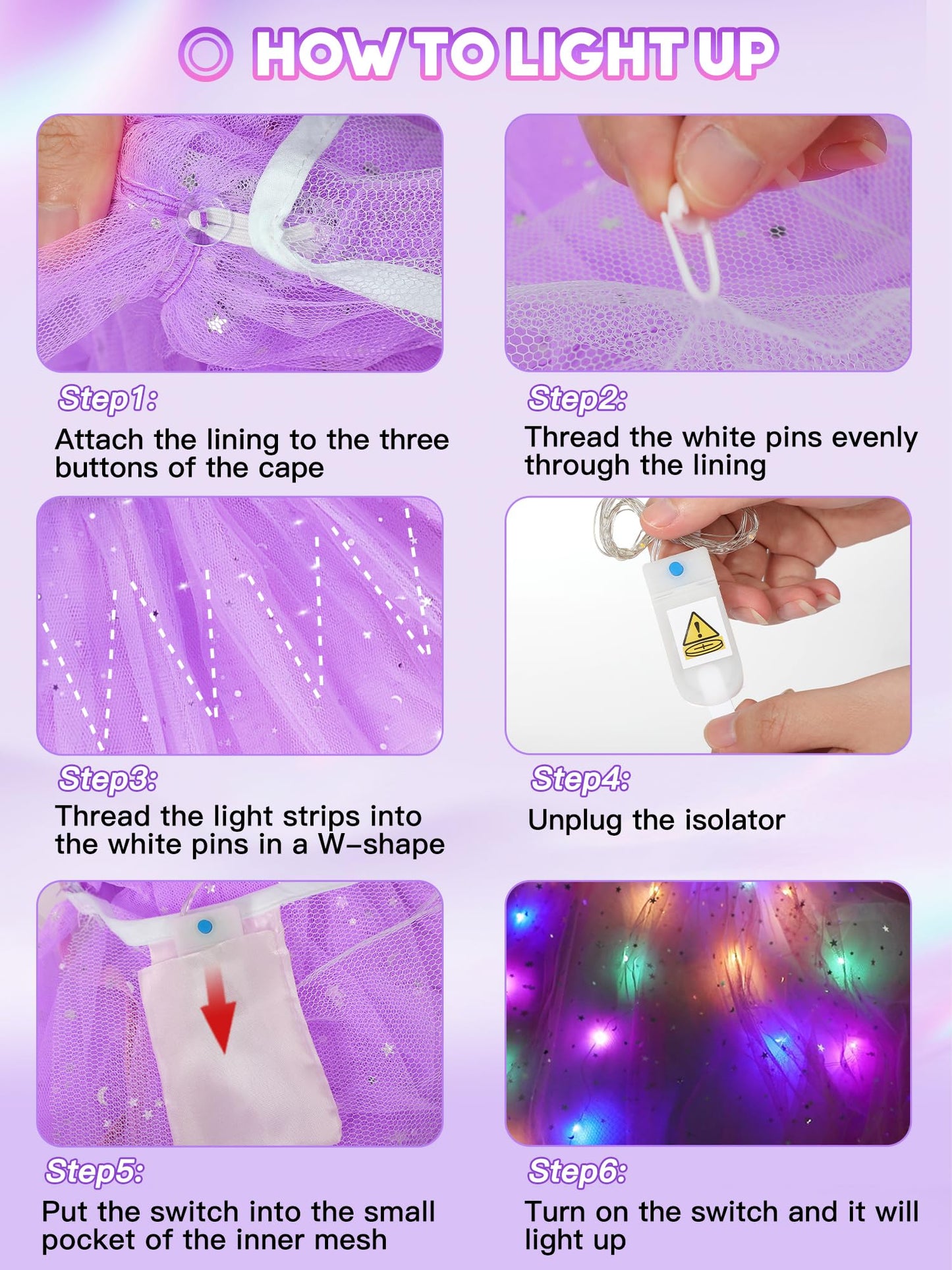 Phobby Princess Dress Up For Girls Aged 3 4 5 6, Light-Up Princess Cape & Skirt With Purse & Gloves, Girl Costume For Party Chri