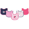 Luvable Friends Unisex Baby Cotton Terry Drooler Bibs With Peva Back, Ladybug 5-Pack, One Size
