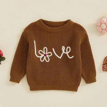 Ayalinggo Valentines Day Baby Girl Boy Outfit Pink Heart Knit Sweater Long Sleeve Crewneck Sweatshirt Spring Winter Clothes (Bro