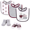 Hudson Baby Unisex Baby Cotton Bib And Sock Set, Drop The Beet, One Size
