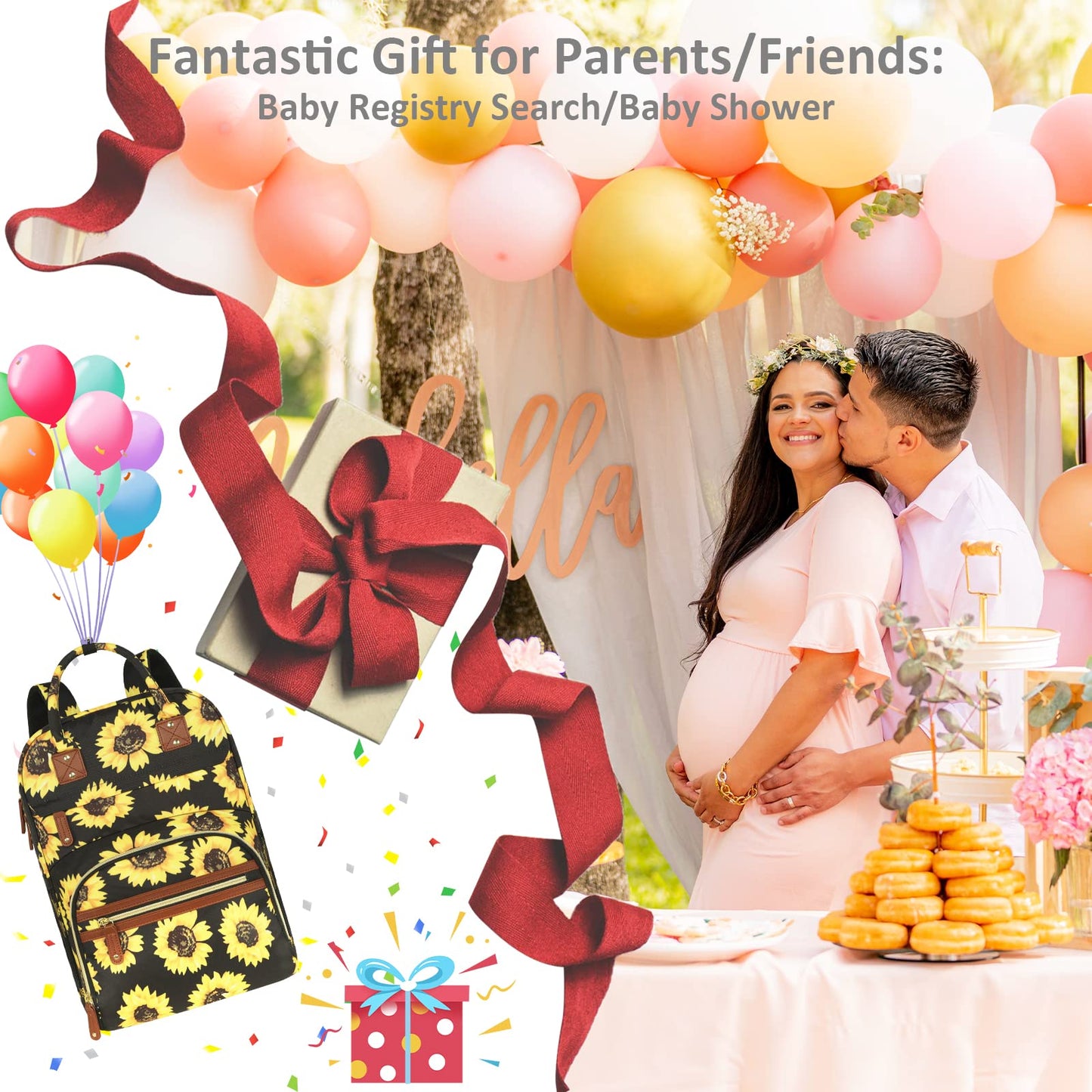 Tenot Diaper Bag Backpack For Women Large Capacity, Baby Bag With Insulated Pockets Multifunctional Diaper Bags For Baby Girl Bo