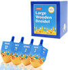 The Dreidel Company Extra Large Jerusalem Wood Dreidels, Let'S Play The Hanukkah Game, Instructions Included (4-Pack)