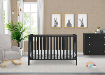Delta Children Heartland 4-In-1 Convertible Crib, Black