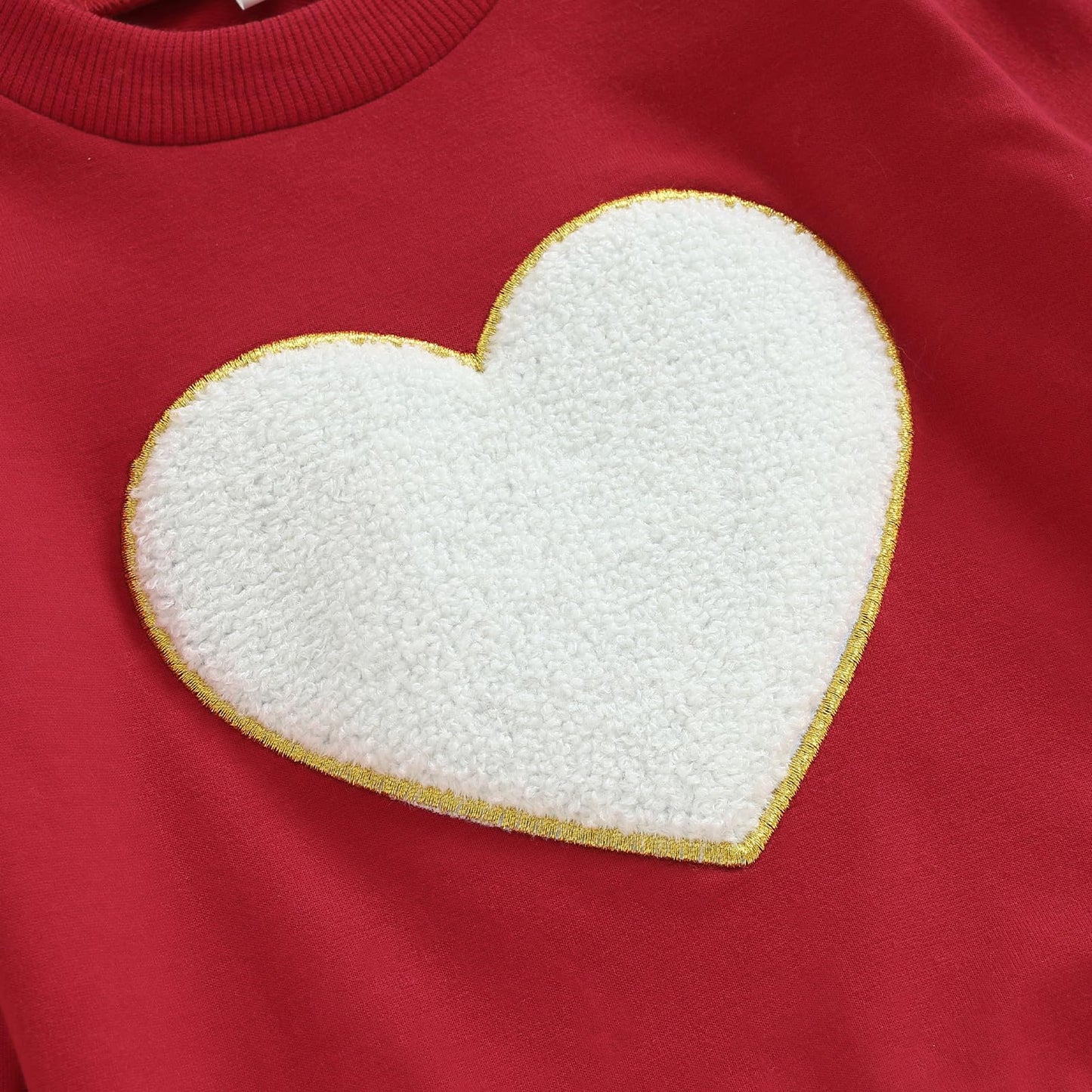 Eadrioss Valentines Baby Boy Girl Outfit Chenille Heart Crew Neck Sweatshirt Pullover Shirts Toddler Valentine'S Day Clothes