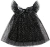 Agqt Toddler Girls Tulle Tutu Dress Sleeveless Sequin Summer Birthday Party Pageant Gowns Halloween Costume Dress Black-Sequin D