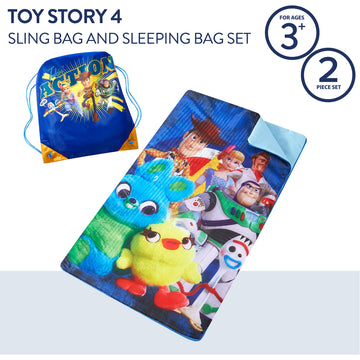 Disney Toy Story 4 Sling Bag And Cozy Lightweight Sleeping Bag, 46 L X 26 W, Ages 3+