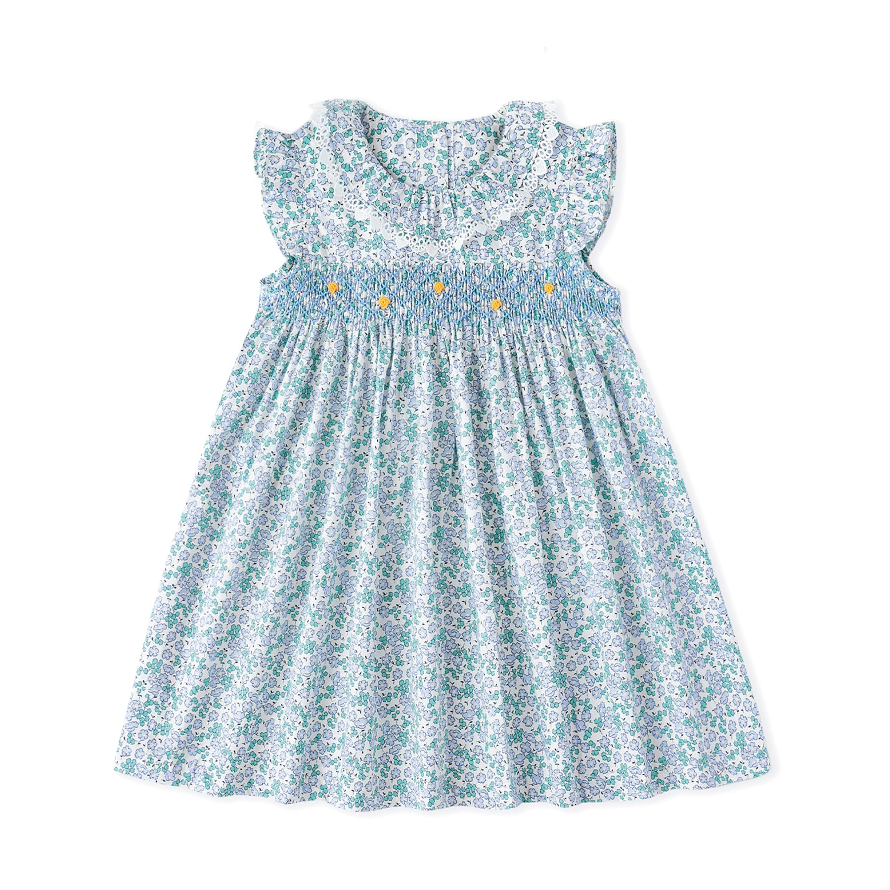 Simplee Kids Baby Blue Dress Toddler Ruffled Dress Little Girls Casual