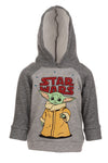 Star Wars The Mandalorian Grogu Little Boys Fleece Pullover Hoodie Gray 7-8