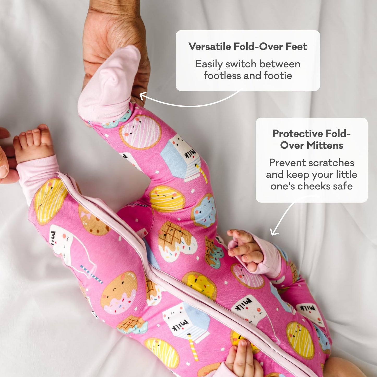 Little Sleepies Zippy Baby & Toddler Pajamas, Sleeper For Boys And Girls, Newborn Sleeper W/ 2-Way Zipper W/Mitten Cuffs, Made F