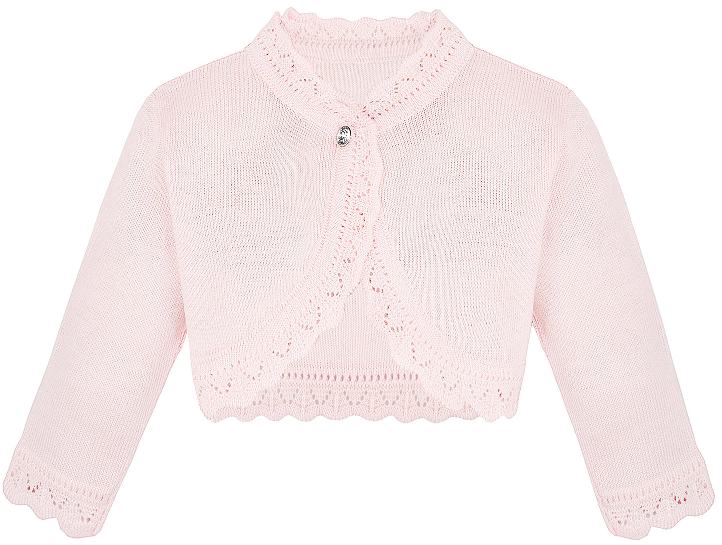 Lilax Baby Girls Knit Long Sleeve Button Closure Bolero Cardigan Shrug 12-18 Months Pink