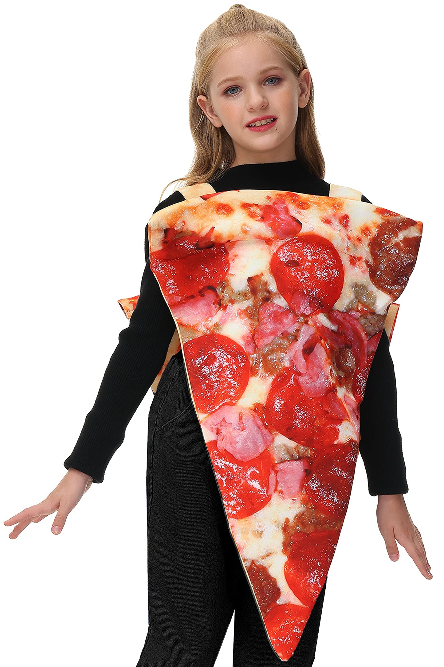Aobute Halloween Kids Pizza Costume Girls Deluxe Unisex Child Slice Of Pizza Food Outfit Suit 8-10 Years