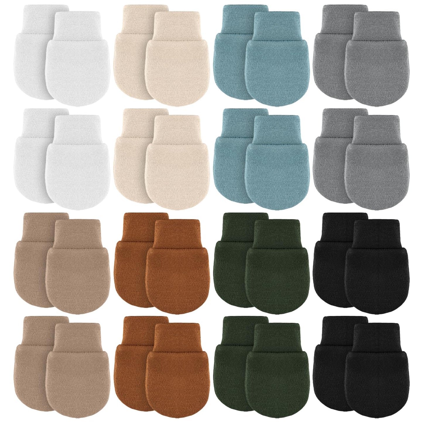 Cuffbow 16 Pairs Baby Mittens for Newborn Baby Boys Girls Infant Toddler Mittens No Scratch Gloves for Babies 0-6 Months(Classic