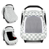 DILIMI Car Seat Covers for Babies, Muslin Cotton Baby Car Seat Cover with Breathable Mesh Window, Summer Infant Car Seat Canopy