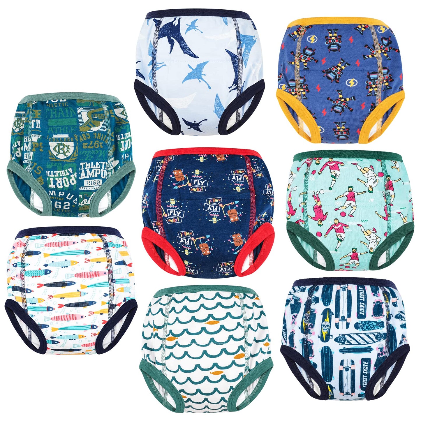 Moomoo Baby Potty Training Pants 8 Packs Absorbent Toddler Training Underwear For Boys And Girls 2T-6T