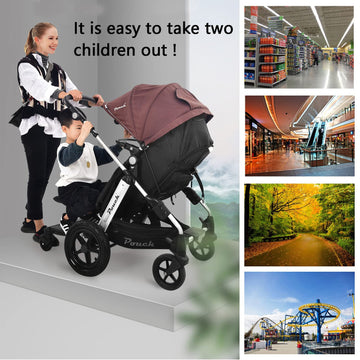 Naniruok Universal Stroller Board With Detachable Seat, 2 In 1 Buggy Board Suitable For Most Brands Of Strollers, Holds Children