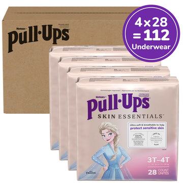 Pull-Ups Girls' Skin Essentials Potty Training Pants, Training Underwear, 3T-4T (32-40 Lbs), 112 Ct (4 Packs Of 28)
