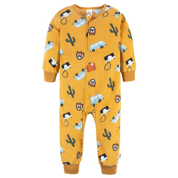 Gerber Baby Boy'S Flame Resistant Fleece Footless Pajamas 3-Pack, Camping