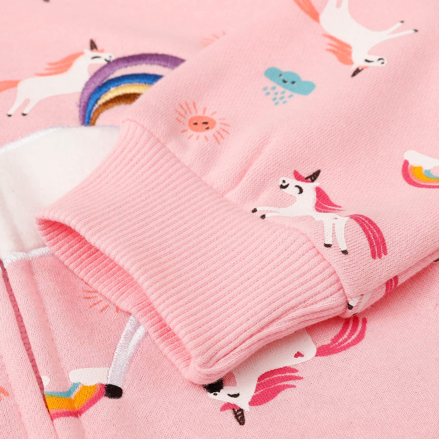 Akyzic Girls Zip Up Hoodie Unicorn Fall Jacket Kids Back To School Outfit Hooded Sweatshirt Toddler Girl Fall Outerwear 6T/8053