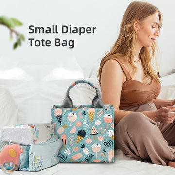 Pheben Small Diaper Bags Waterproof Travel Tote Mini Diaper Bag Multi-Function Baby Bags Crossbody Purse(Cartoon Dessert)