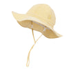 Dasmini Baby&Toddler Stripe Wide Brim Sun Hats Upf 50+ Sun Protection Beach Bucket Cap Cute Adjustable Hat (Yellow Checkered, 0-