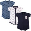 Hudson Baby Unisex Cotton Rompers, Baseball, 3-6 Months