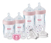 Nuk Simply Natural Baby Bottles With Safetemp Gift Set, Pink - Includes 4 Bottles, 3 Pacifiers, And 2 Replacement Bottle Nipples