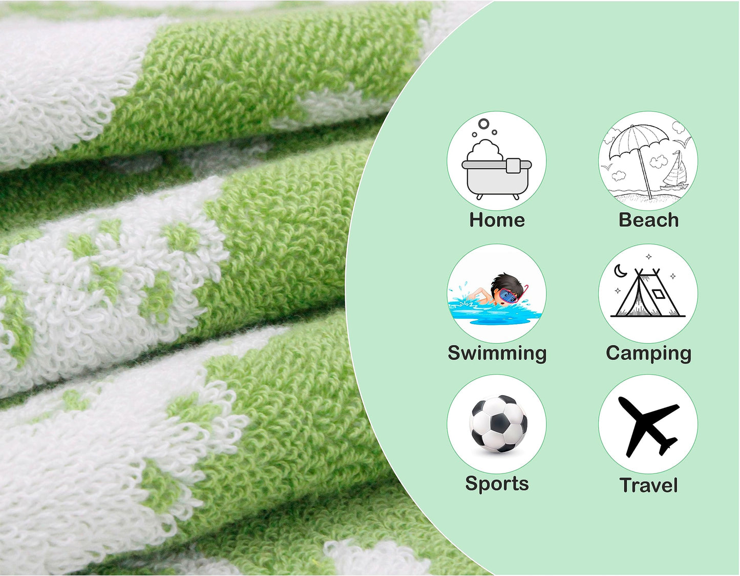 Original Kids 6 Piece Towel Set - Bath Time In A While Crocodile- 2 Bath Towels, 2 Hand Towels, 2 Washcloths In Bonus Tote Bag -