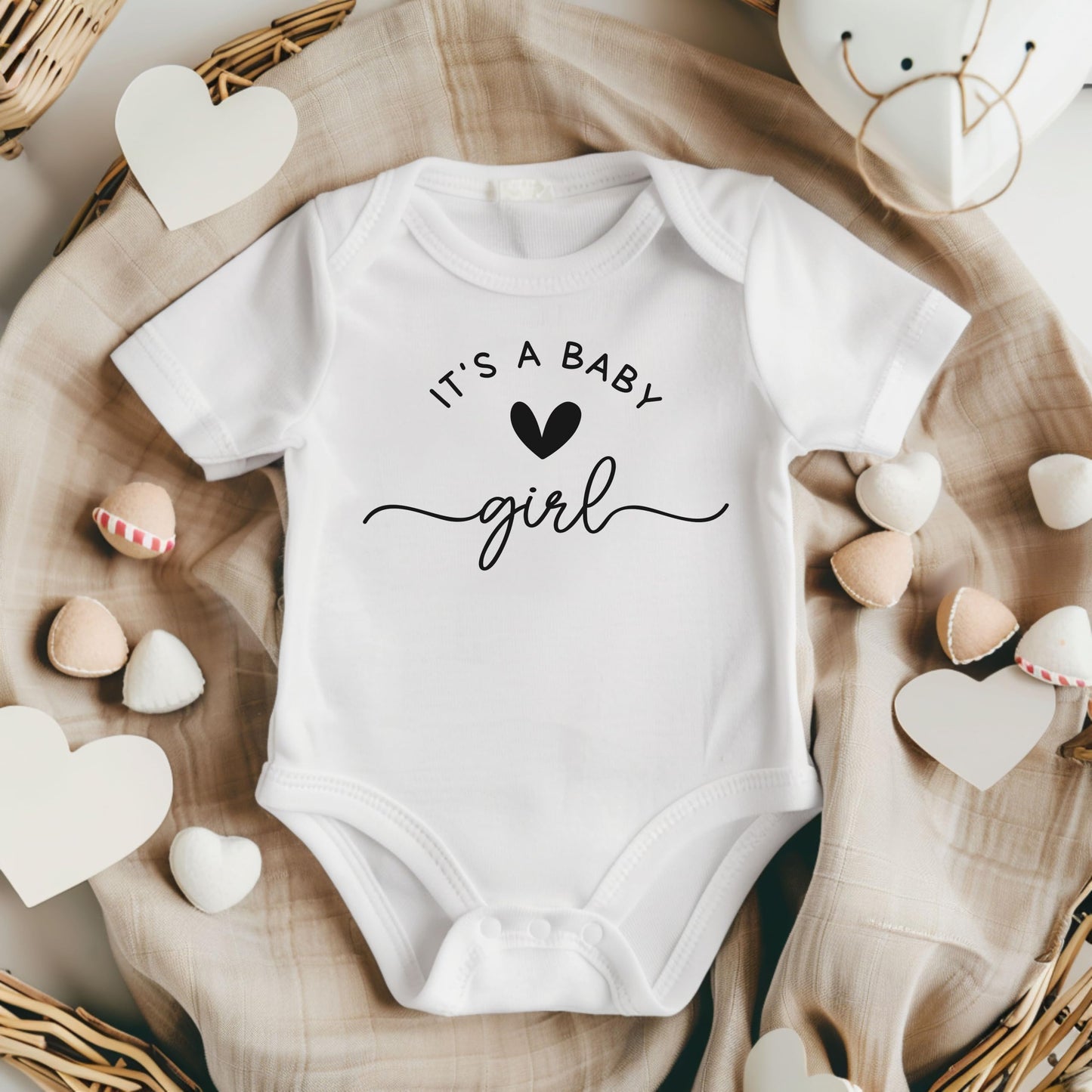 It'S A Baby Girl Pregnancy Announcement Infant Bodysuit (White)