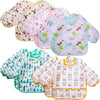 Tarpop 10 Pack Long Sleeve Bibs For Babies Waterproof Soft Sleeved Bibs For Babies Toddler Eating Feeding(24-36 Months)