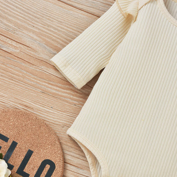 Infant Baby Girls Clothes Ribbed Bodysuit Leopard Cheetah Pants Set Fall Winter Outfits Apricot 6-12 Months