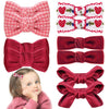 Weenkilly Baby Hair Clips, 10 Pcs 2' Fully Lined Cotton Blend Hair Bows For Babies, Toddlers & Little Girls (Red)