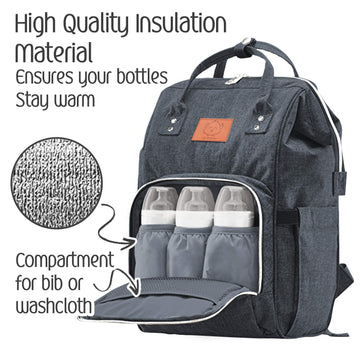 Keababies Baby Diaper Bag Backpack - Baby Bag For Boys,Girls, Waterproof Multi Function Baby Backpack, Large Diaper Bags For Bab