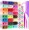 Ygdz 280 Pcs Cotton 24 Colors Hair Ties Set With Organizer Box - Seamless Soft Mini Elastics Ponytail Holders And Hair Accessori