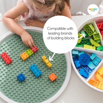Inspire My Play - Silicone Building Blocks Baseplate - Compatible With All Major Building Block Brands - Double Sided For Large