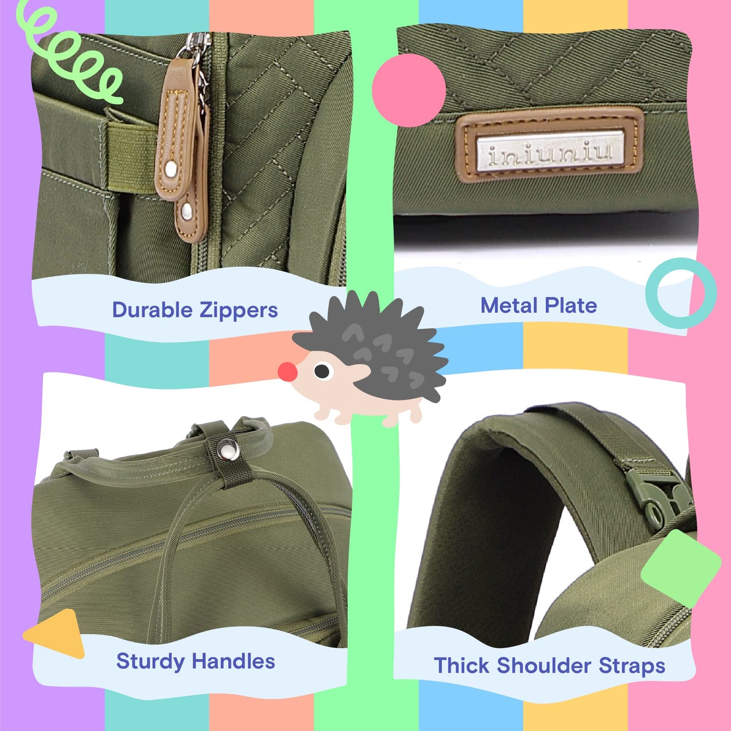 Iniuniu Diaper Bag Backpack, Large Unisex Baby Bags For Boys Girls, Waterproof Travel Back Pack With Diaper Pouch, Washable Chan