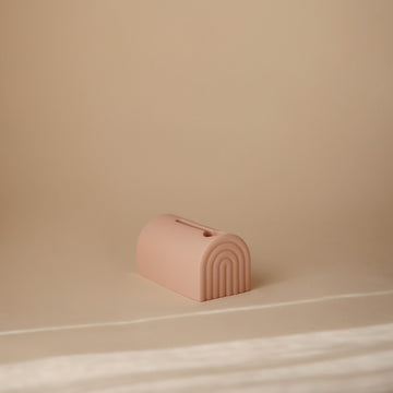 Mushie Bath Spout Cover | Soft Silicone Bathtub Faucet Safety Guard For Kids | Universal Fit (Blush)