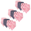 Hudson Baby Unisex Baby Cotton Bandana Bibs, Modern Floral 12-Pack, One Size