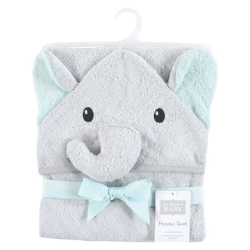 Hudson Baby Unisex Baby Cotton Animal Face Hooded Towel, Dreamy Elephant, One Size