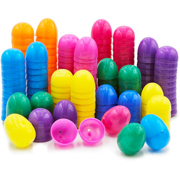 The Dreidel Company Fillable Easter Eggs with Hinge Bulk Colorful Bright Plastic Easter Eggs, Perfect for Easter Egg Hunt, Supri