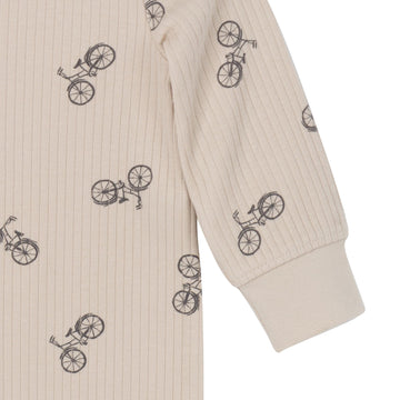 Gerber Modern Moments Baby Boys' Henley Romper, Bicycles, 12 Months