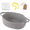 OIAHOMY Small Woven Basket with Gift Bags and Ribbons, Gift Basket Empty with DIY Label Card, Decorative Organizer Box for Baby