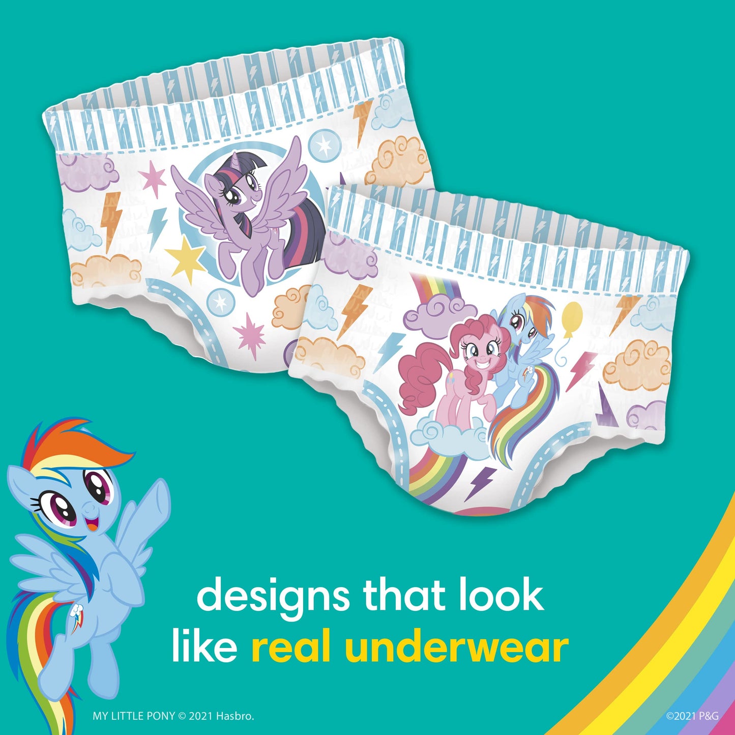 Pampers Training Pants - Easy Ups Girls & Boys - Size 2T-3T, 74 Count, My Little Pony Potty Underwear (Packaging May Vary)