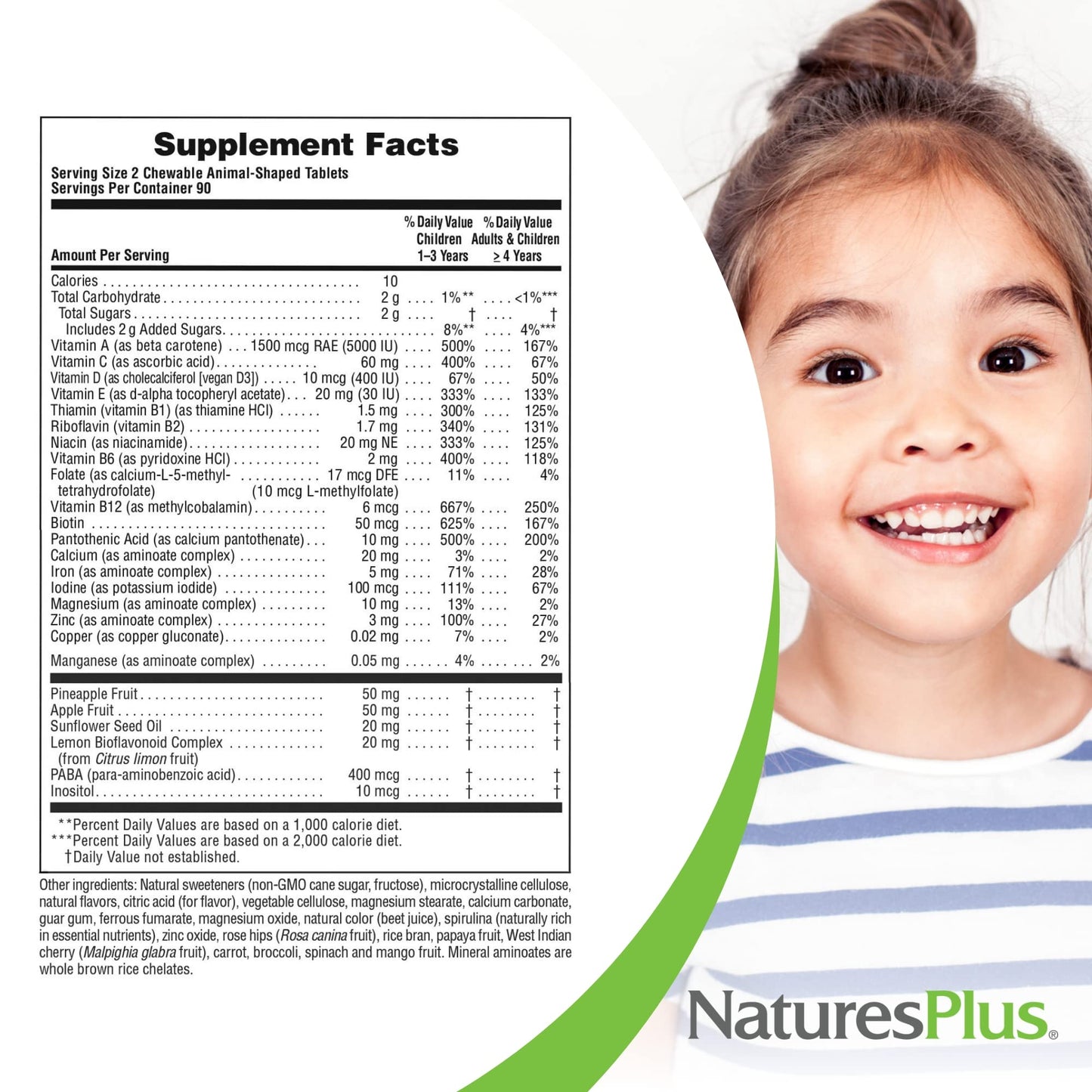 Natures Plus Animal Parade Children'S Chewable Multivitamin - Cherry Flavor - 180 Animal-Shaped Tablets - Promotes Health & Well